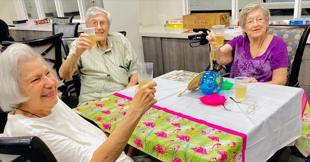 Residents enjoying an activity together in the community