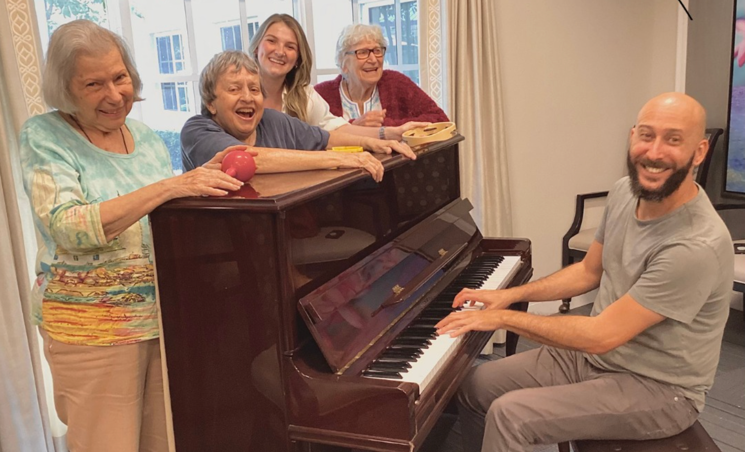 Residents socializing at the community